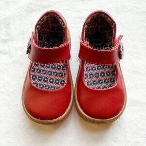 Livie & Luca Red Leather Mary Jane Shoes Girls Size 7 with Velcro Closure